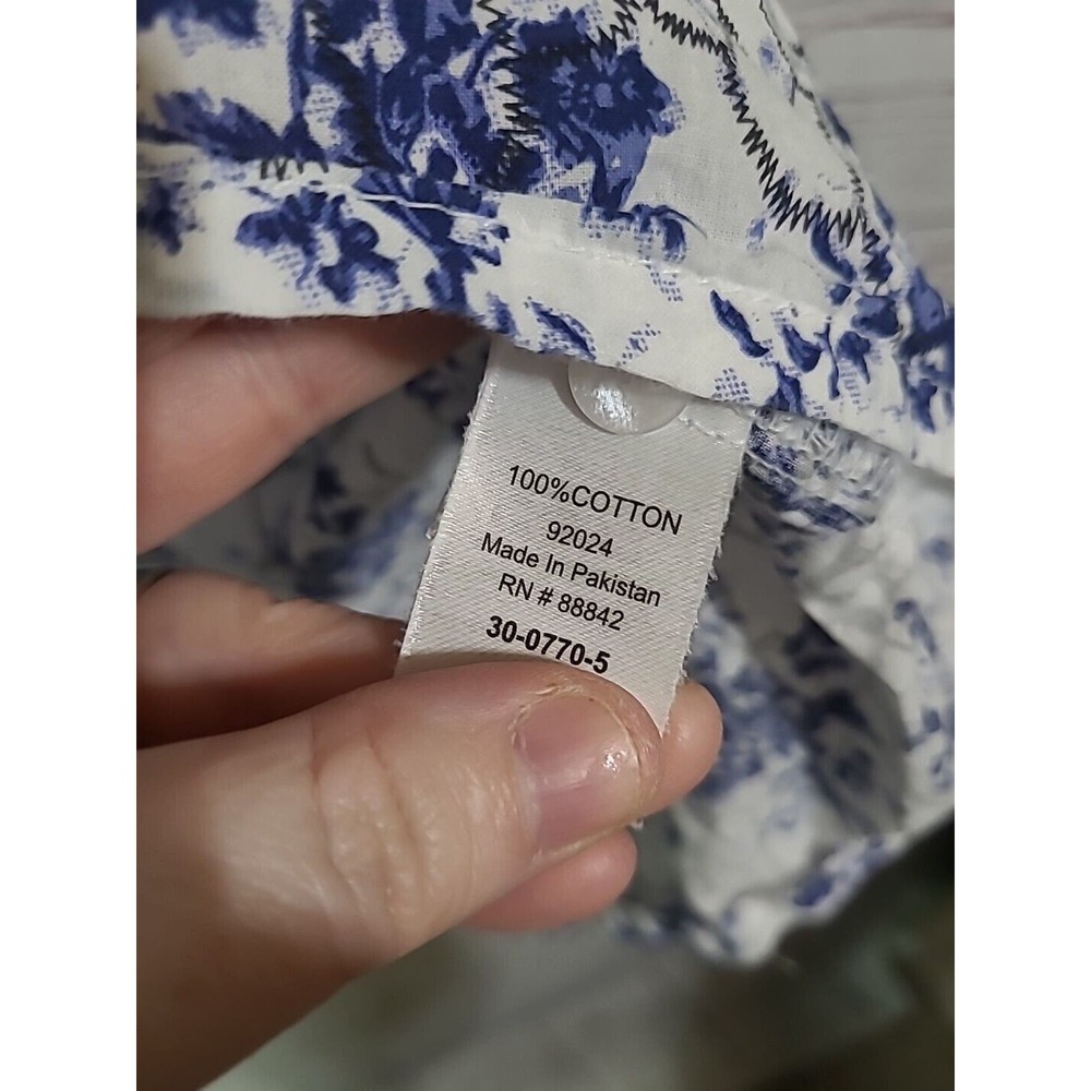 Ellos White Floral Print Relaxed 3/4 Sleeve Tiered Tunic Top Womans Size 18/20 - Picture 6 of 6